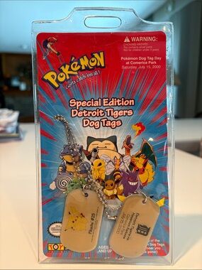 Pokémon Dog Tags Special Edition Detroit Tigers 2000